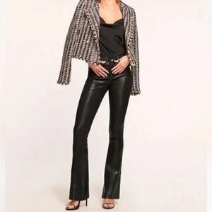 RAMY BROOK New York Matilida Boot Cut Flare NEW $275 Black Coated Jeans Size 24